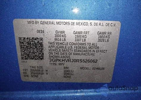 2024 Honda Prologue Ex из США, поврежденный, VIN 3GPKHVRJ0RS526062